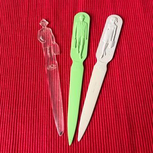 Vintage Fuller Brush Letter Openers Lot of 3 Man Woman Advertising Promo USA